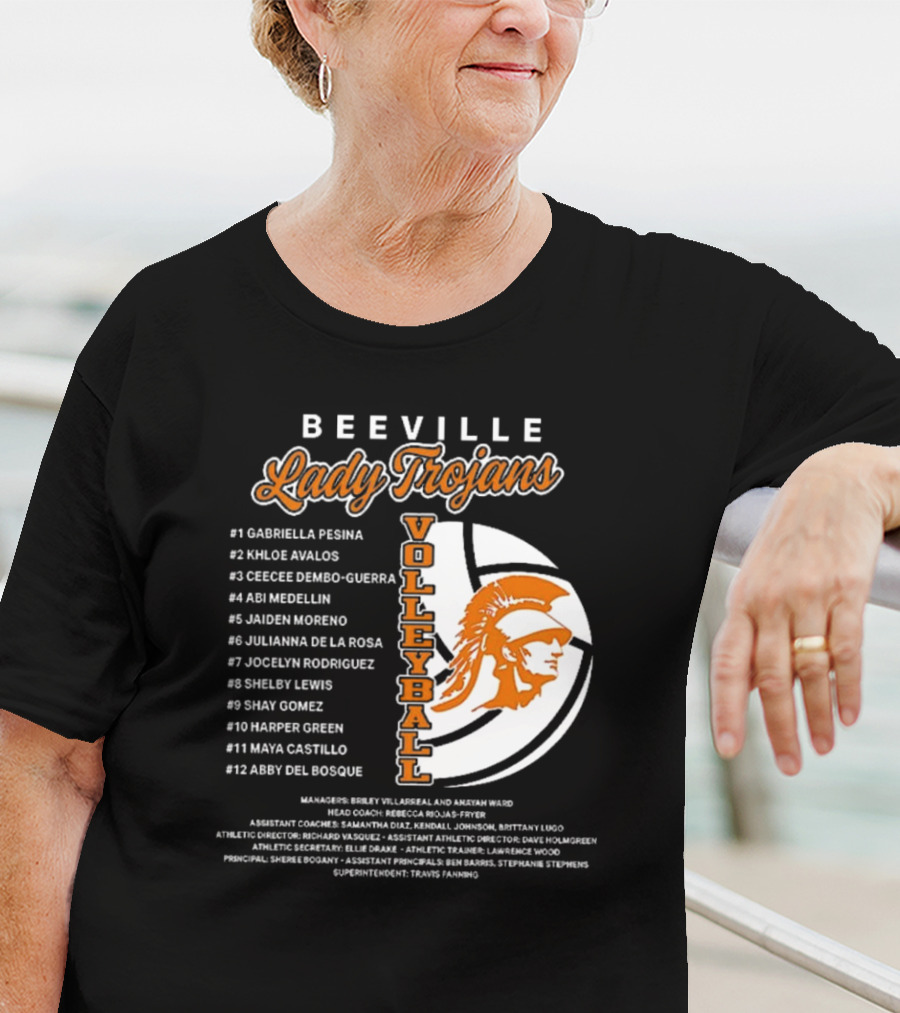 Beeville Lady Trojans Volleyball Team Roster And Iconic Trojan T-Shirt