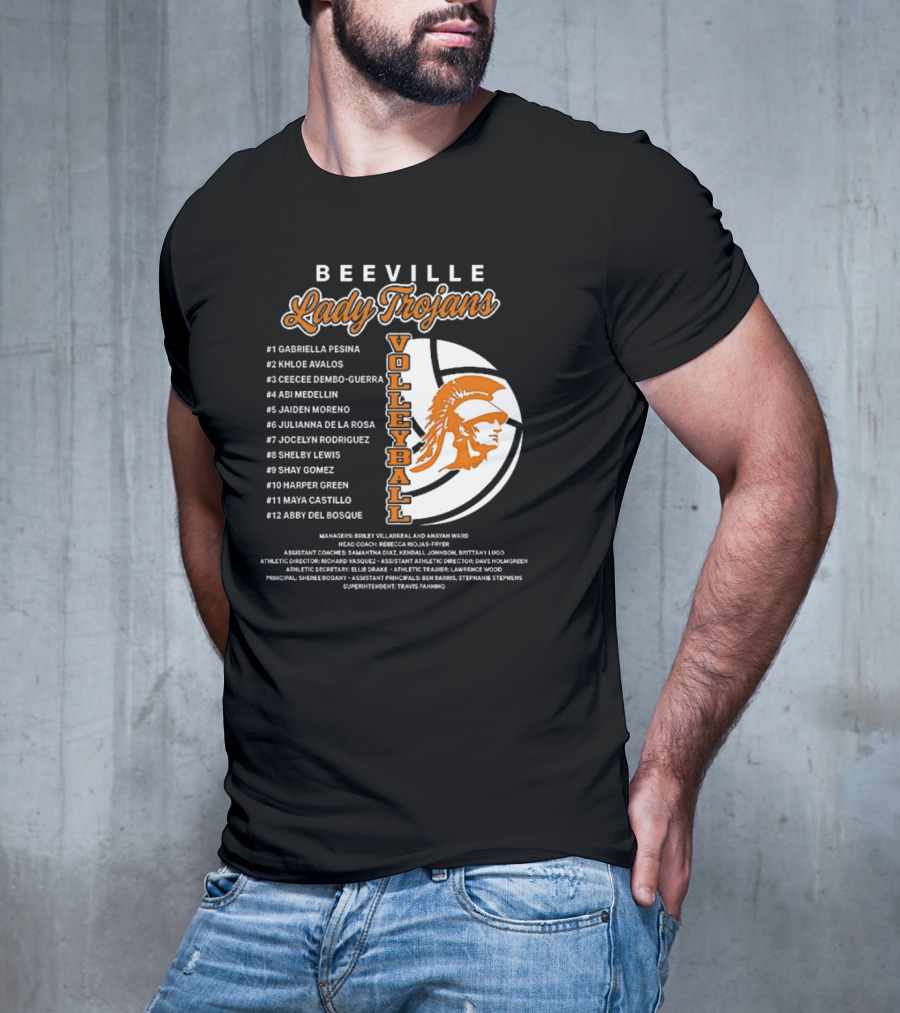 Beeville Lady Trojans Volleyball Team Roster And Iconic Trojan T-Shirt