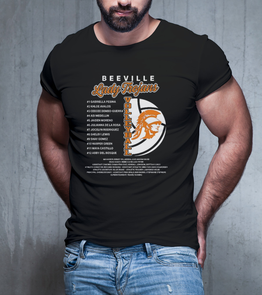 Beeville Lady Trojans Volleyball Team Roster And Iconic Trojan T-Shirt