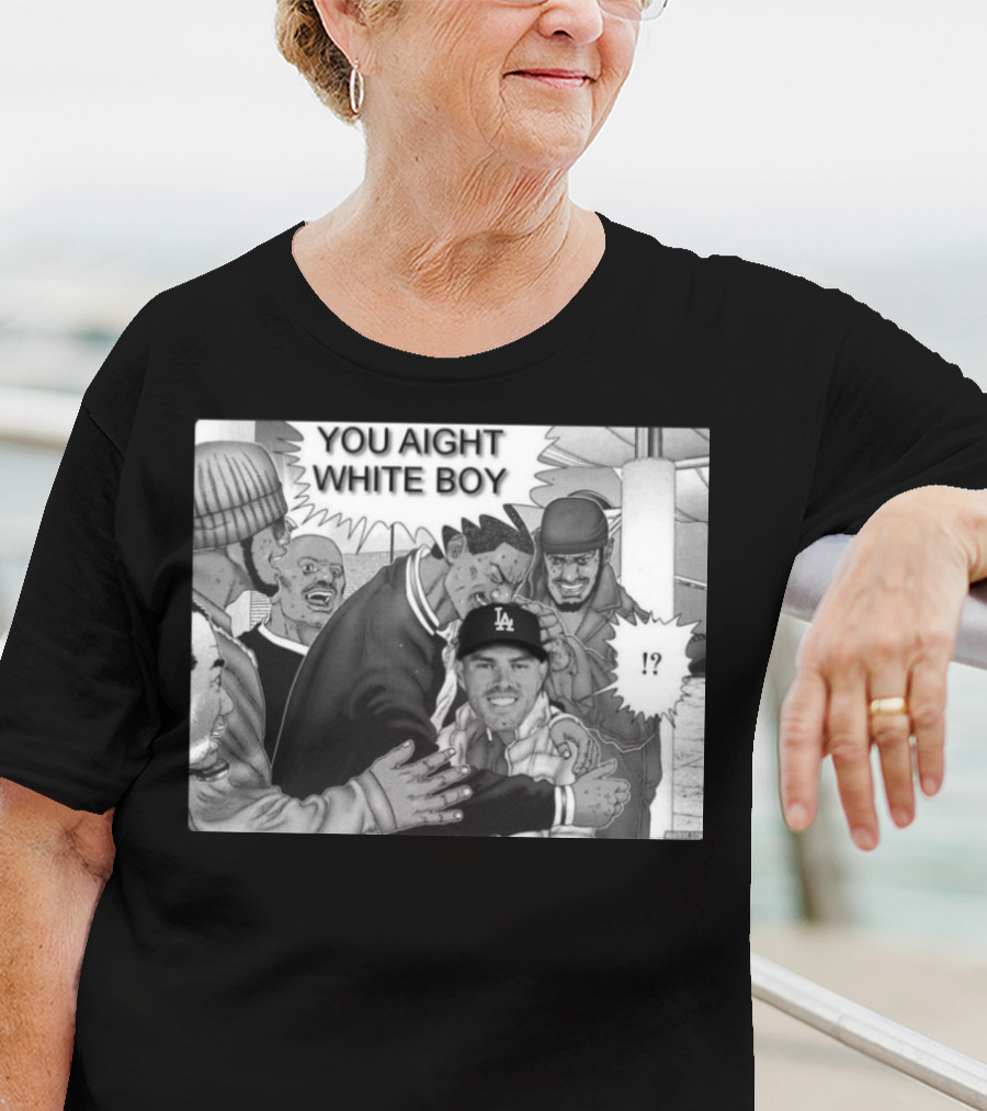 Freddie Freeman LA Dodgers You Aight White Boy Manga T-Shirt