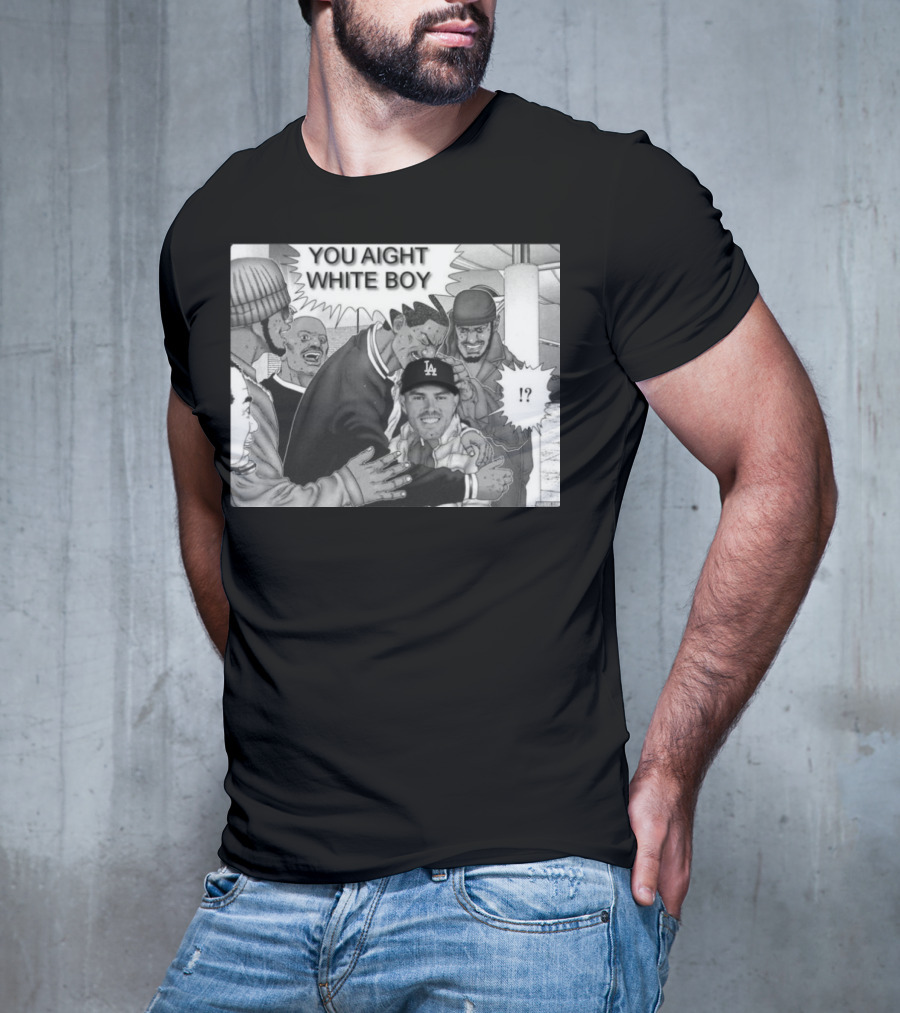 Freddie Freeman LA Dodgers You Aight White Boy Manga T-Shirt