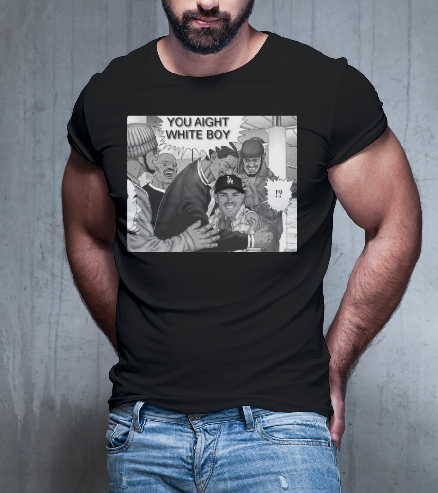 Freddie Freeman LA Dodgers You Aight White Boy Manga T-Shirt