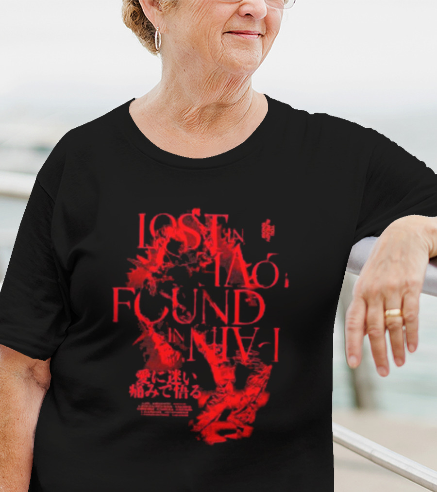 Miyavi Red Text Lost In Love, Found In Pain Pigment Dye T-Shirt