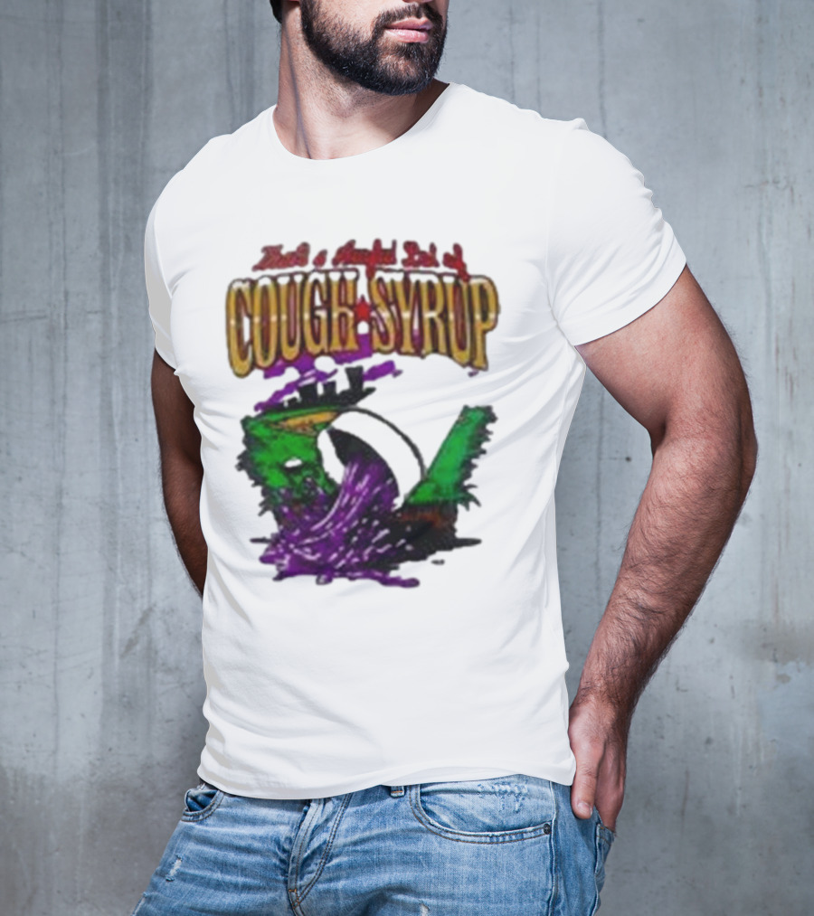 Baseball That’s A Awful Lot Of Cough Syrup Cityscape And Pouring Purple Liquid T-Shirt