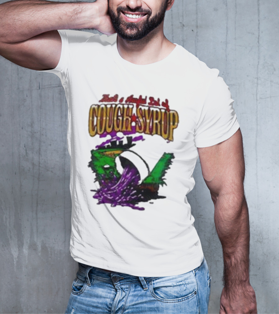 Baseball That’s A Awful Lot Of Cough Syrup Cityscape And Pouring Purple Liquid T-Shirt