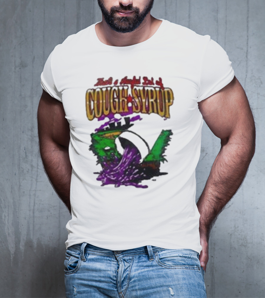 Baseball That’s A Awful Lot Of Cough Syrup Cityscape And Pouring Purple Liquid T-Shirt