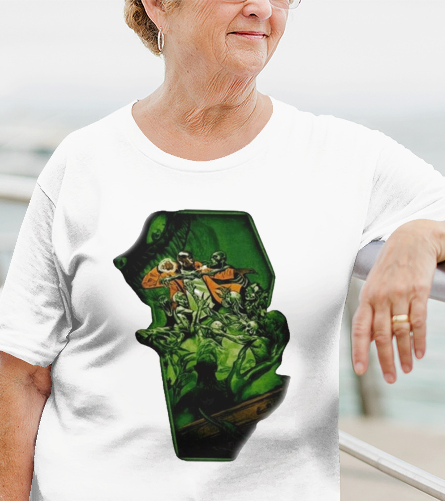 You Only Die 1nce SS Freddie Gibbs Zombie Battle Green Scene T-Shirt