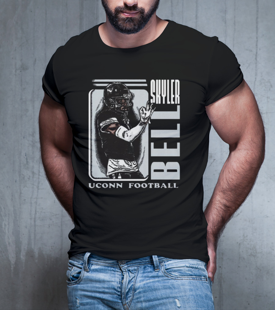 Skyler Bell Uconn Football Player Action Pose T-Shirt