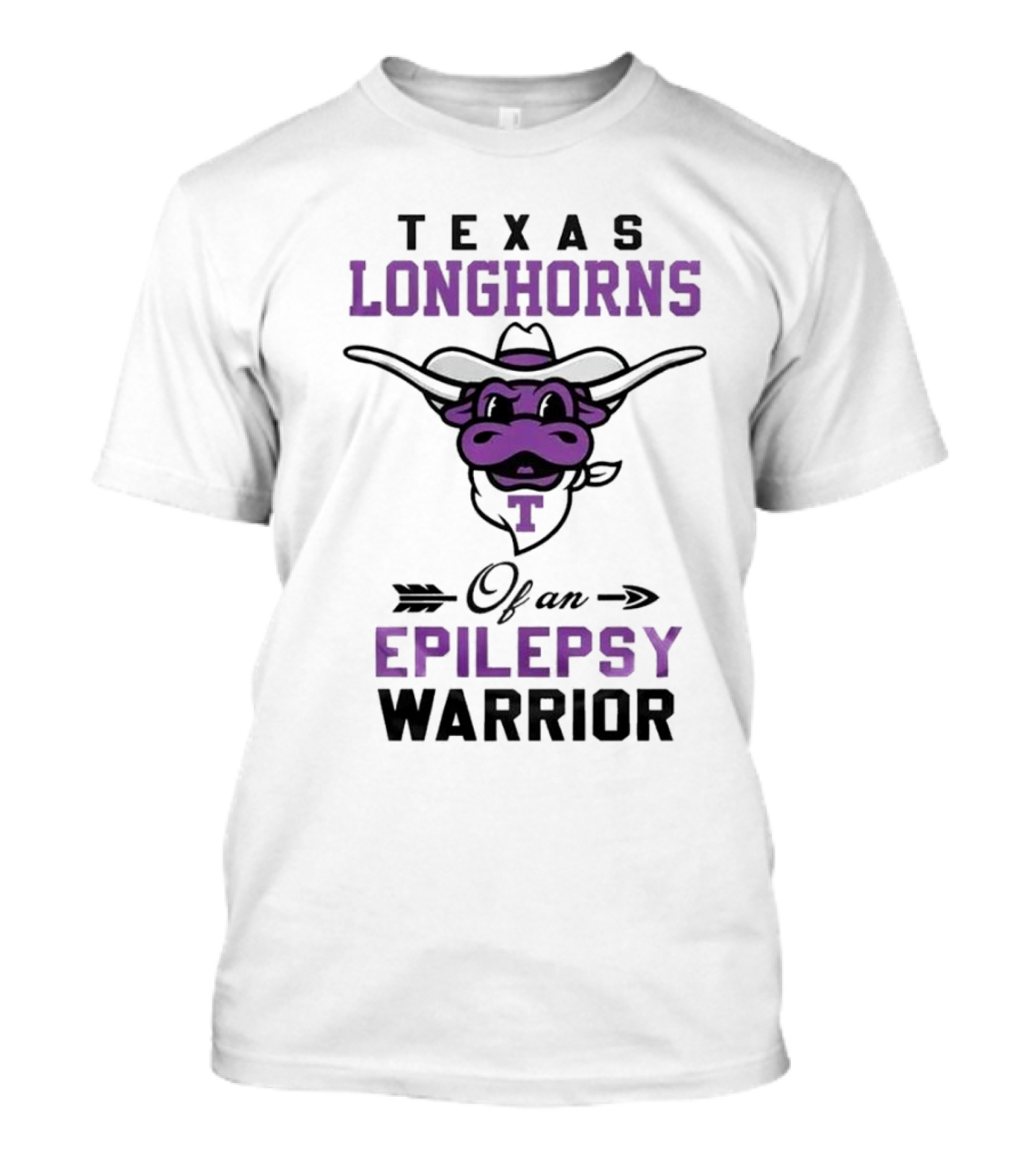 Texas Longhorns Epilepsy Warrior Cow Mascot T-Shirt