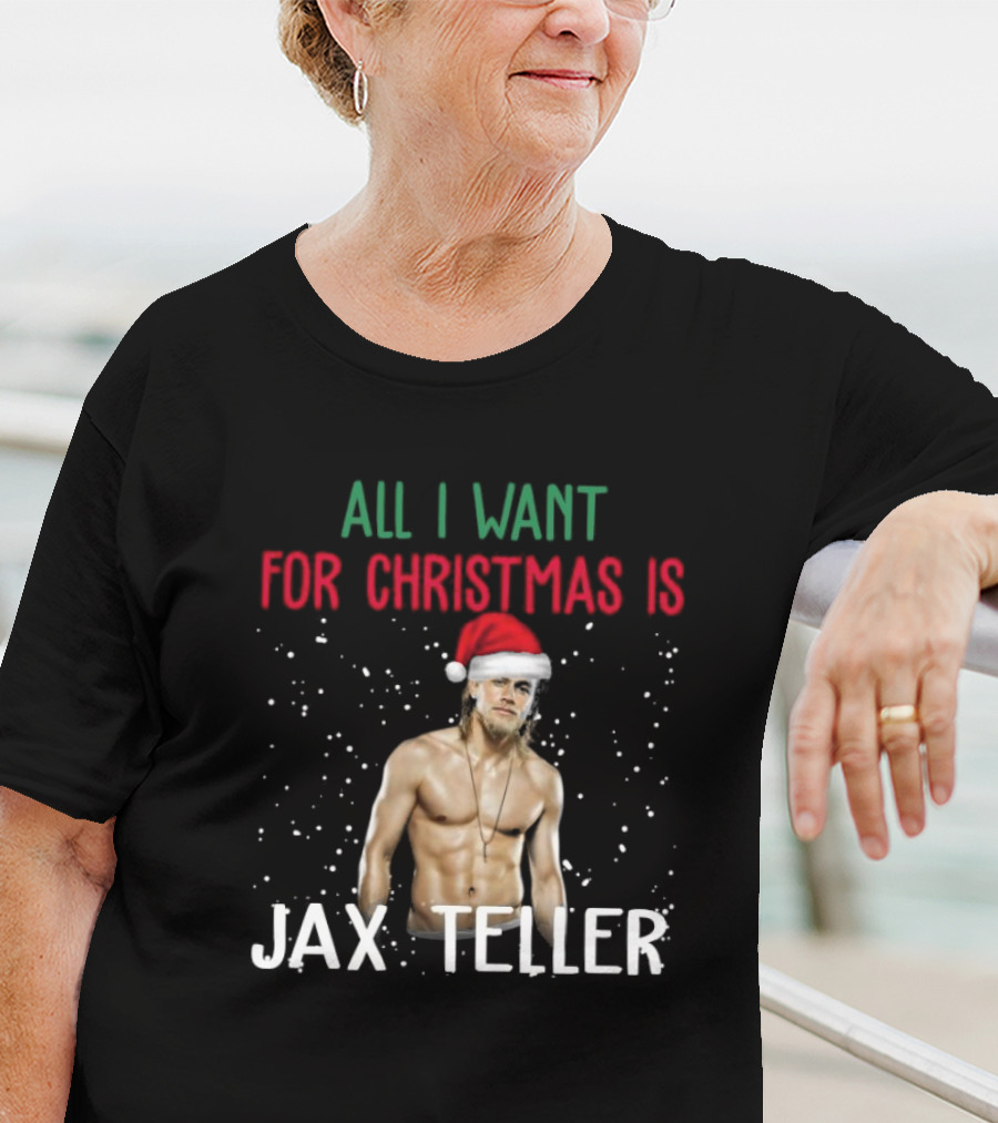 All I Want For Christmas Is Jax Teller Santa Hat Snowflakes T-Shirt