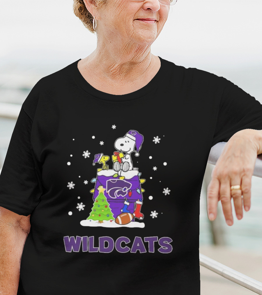 Kansas State Wildcats Snoopy Peanuts Christmas Wildcats T-Shirt