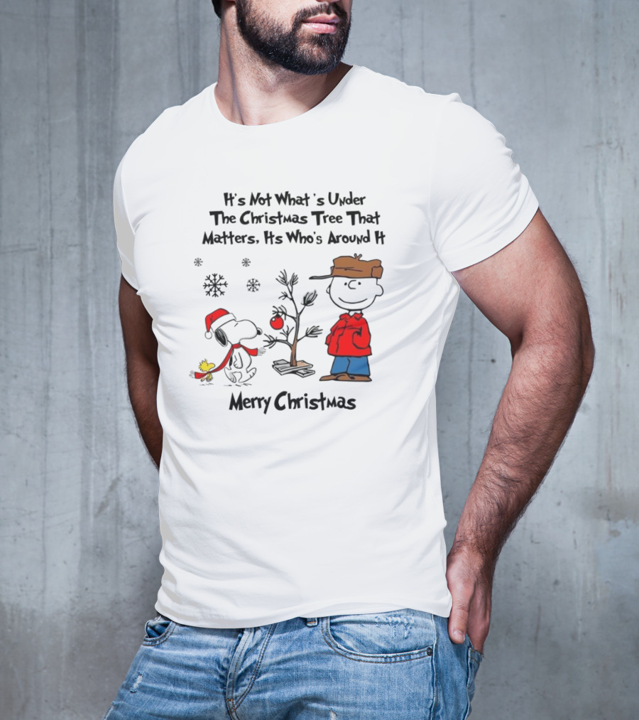 Snoopy Charlie Brown Woodstock Christmas Tree Matters Merry Christmas T-Shirt