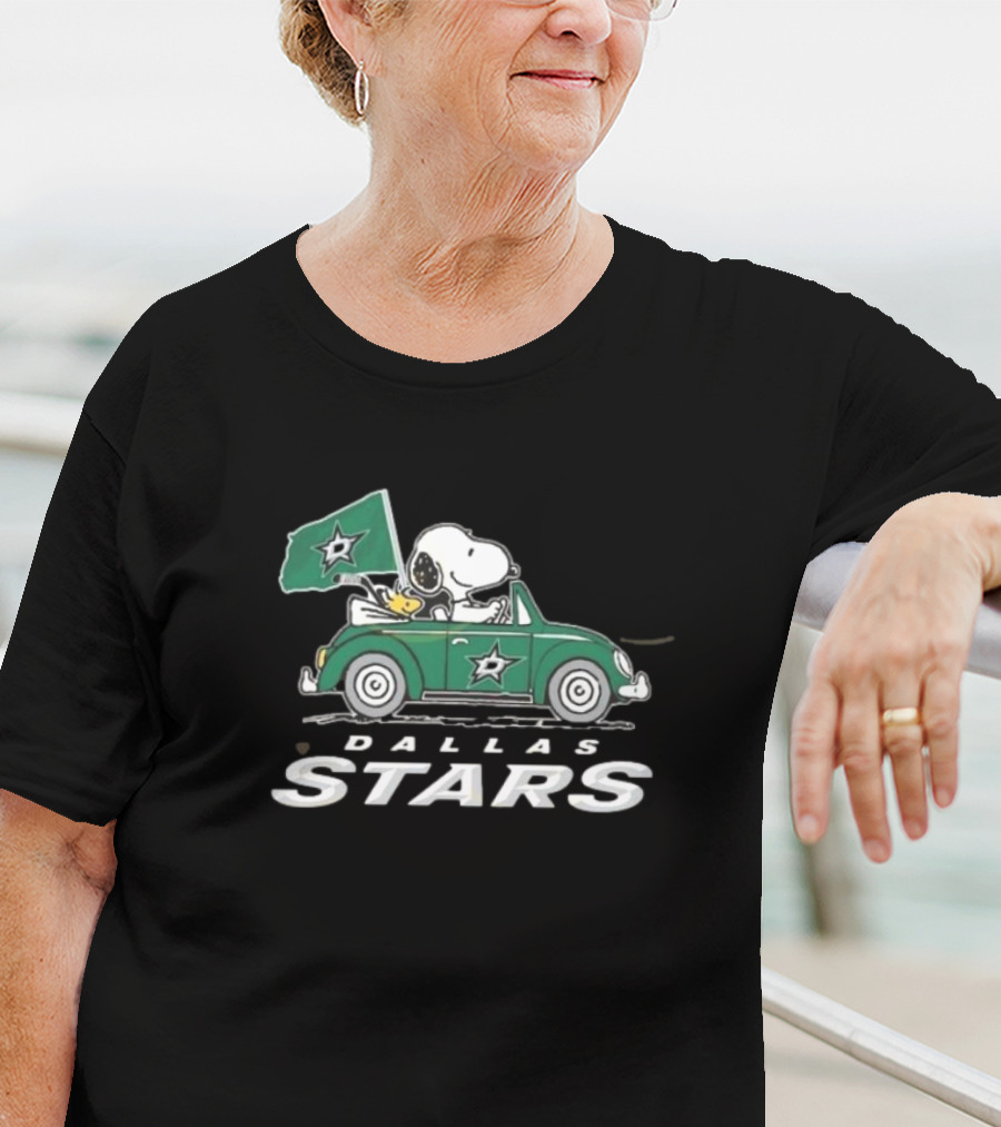 Snoopy Woodstock Driving Car Dallas Stars T-Shirt