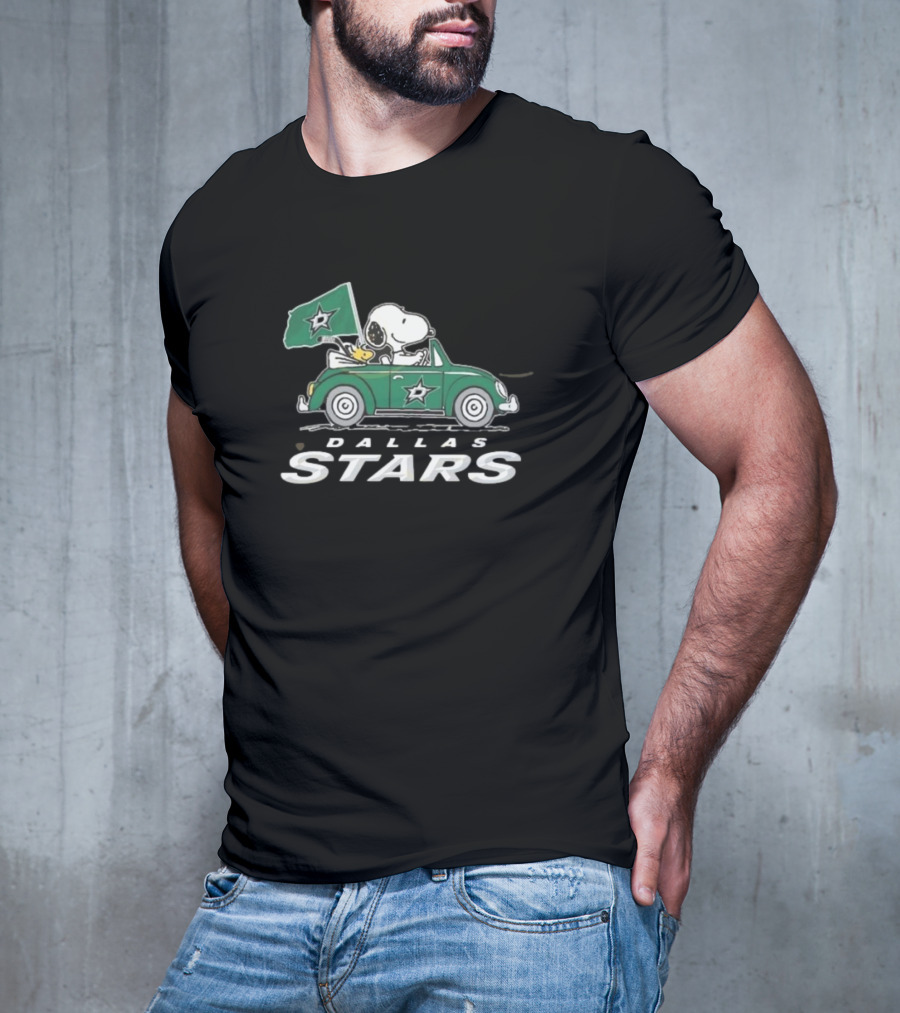Snoopy Woodstock Driving Car Dallas Stars T-Shirt