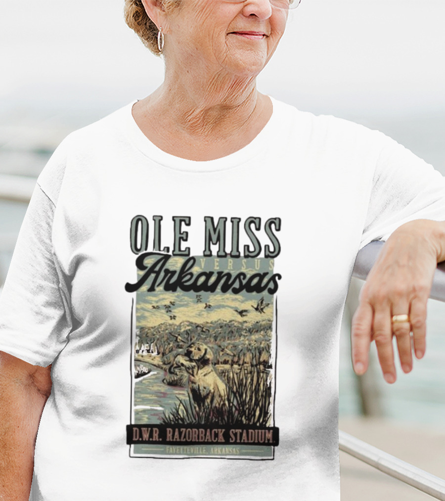 Ole Miss Versus Arkansas D.W.R. Razorback Stadium Fayetteville Game Day T-Shirt