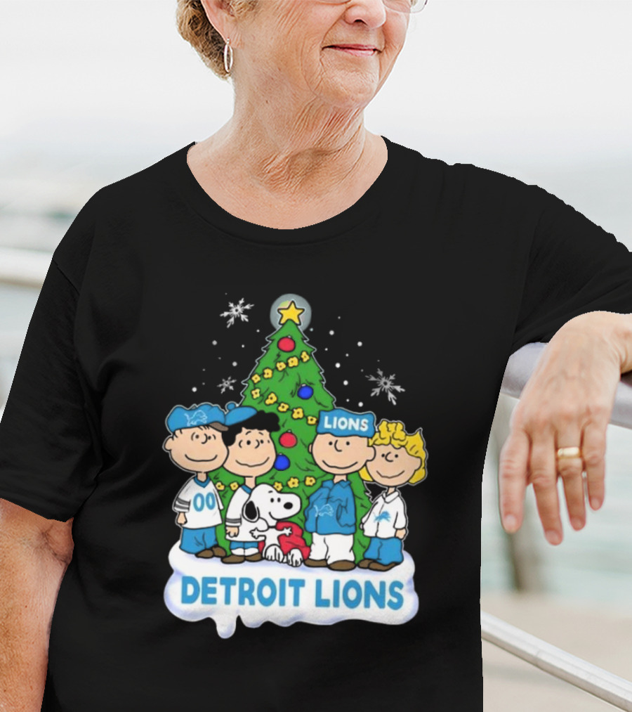 Peanuts Detroit Lions Merry Christmas T-Shirt