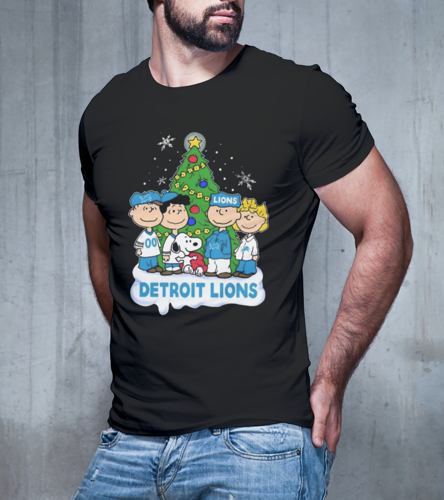 Peanuts Detroit Lions Merry Christmas T-Shirt