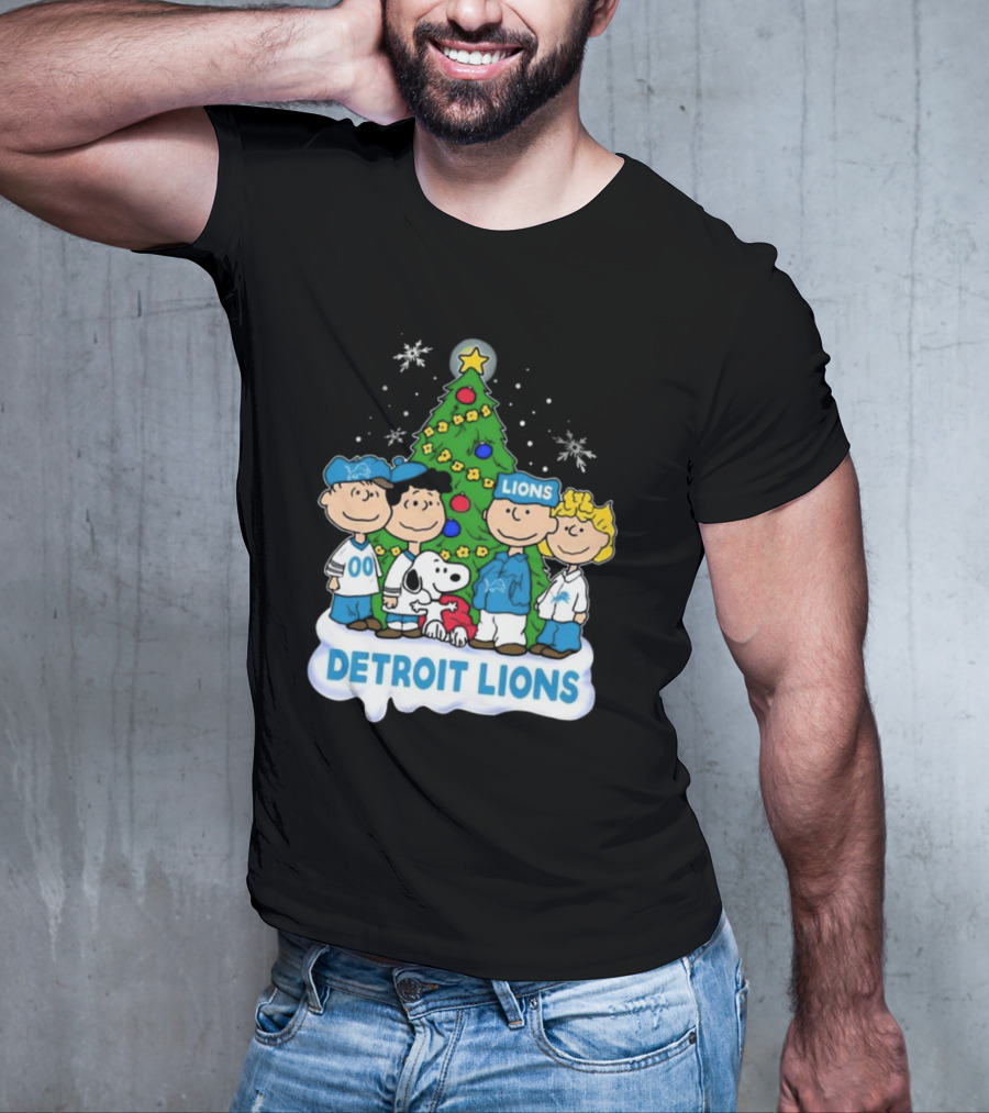 Peanuts Detroit Lions Merry Christmas T-Shirt