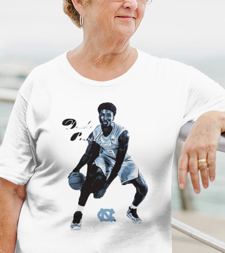 Drake Powell North Carolina Tar Heels Basketball Player With UNC T-Shirt