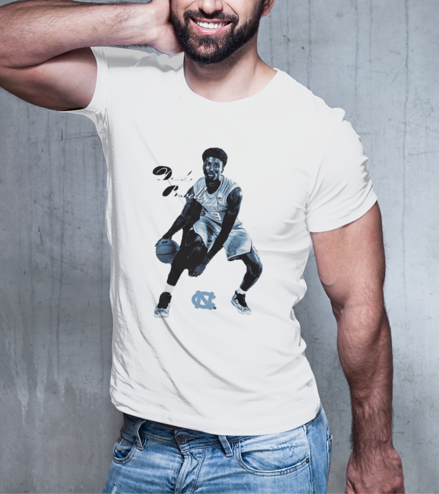 Drake Powell North Carolina Tar Heels Basketball Player With UNC T-Shirt