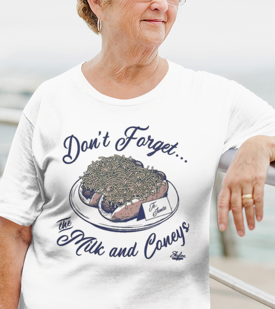 Don't Forget The Milk And Coneys To Santa Christmas T-Shirt