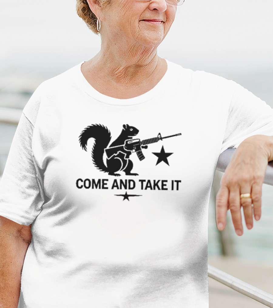 Peanut The Squirrel Holding Rifle Come And Take It Iconic Star T-Shirt