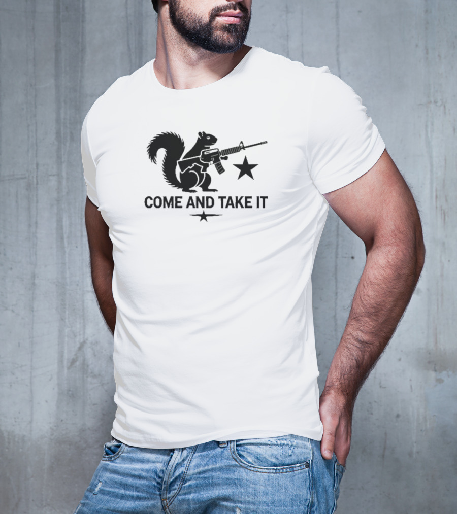 Peanut The Squirrel Holding Rifle Come And Take It Iconic Star T-Shirt