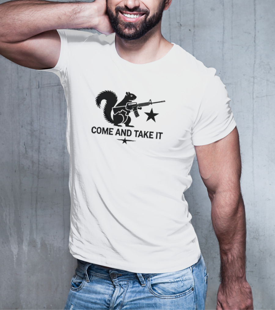 Peanut The Squirrel Holding Rifle Come And Take It Iconic Star T-Shirt