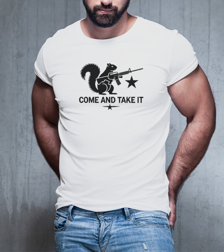 Peanut The Squirrel Holding Rifle Come And Take It Iconic Star T-Shirt