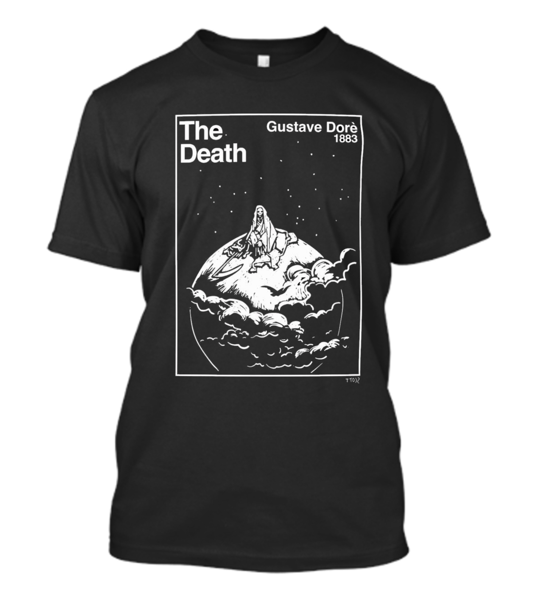 The Death Gustave Dorè 1883 Celestial Vision With Cloaked Figure On Planet T-Shirt