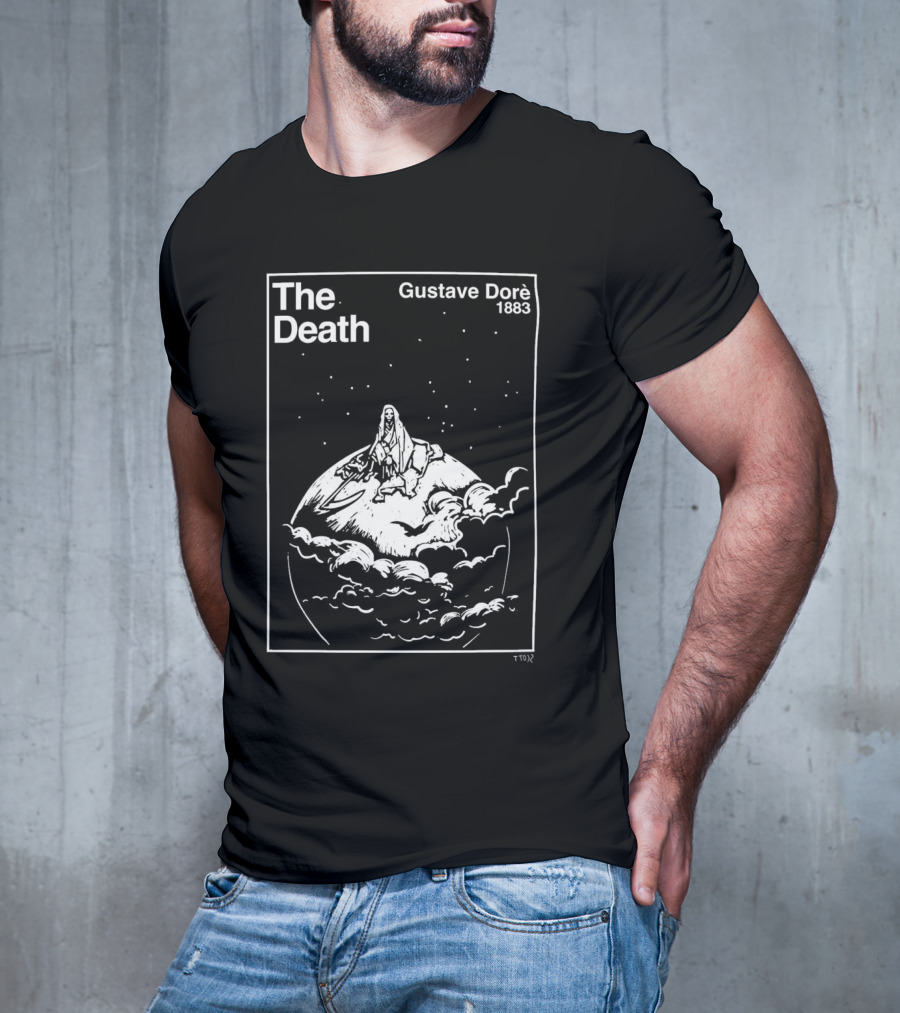 The Death Gustave Dorè 1883 Celestial Vision With Cloaked Figure On Planet T-Shirt