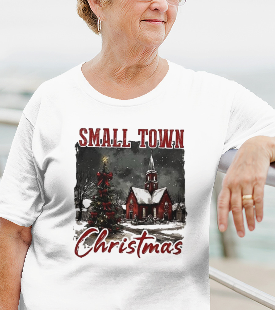 Small Town Christmas Vintage Retro T-Shirt