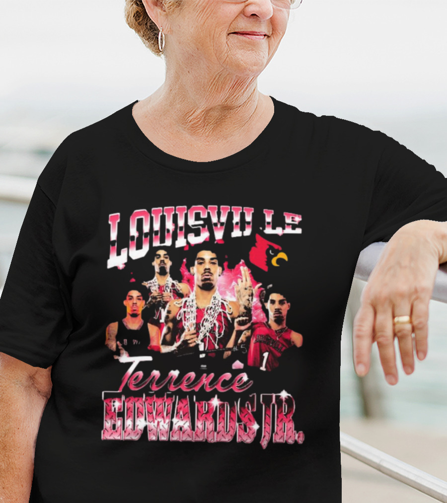 Louisville Cardinals Terrence Edwards Jr. 90s Style Basketball Champion T-Shirt