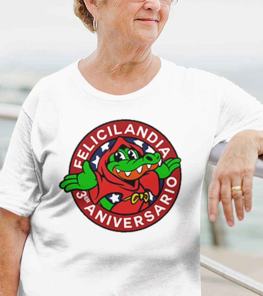 Alvaro Diaz Felicilandia 3rd Aniversario Crocodile In Red Cape T-Shirt