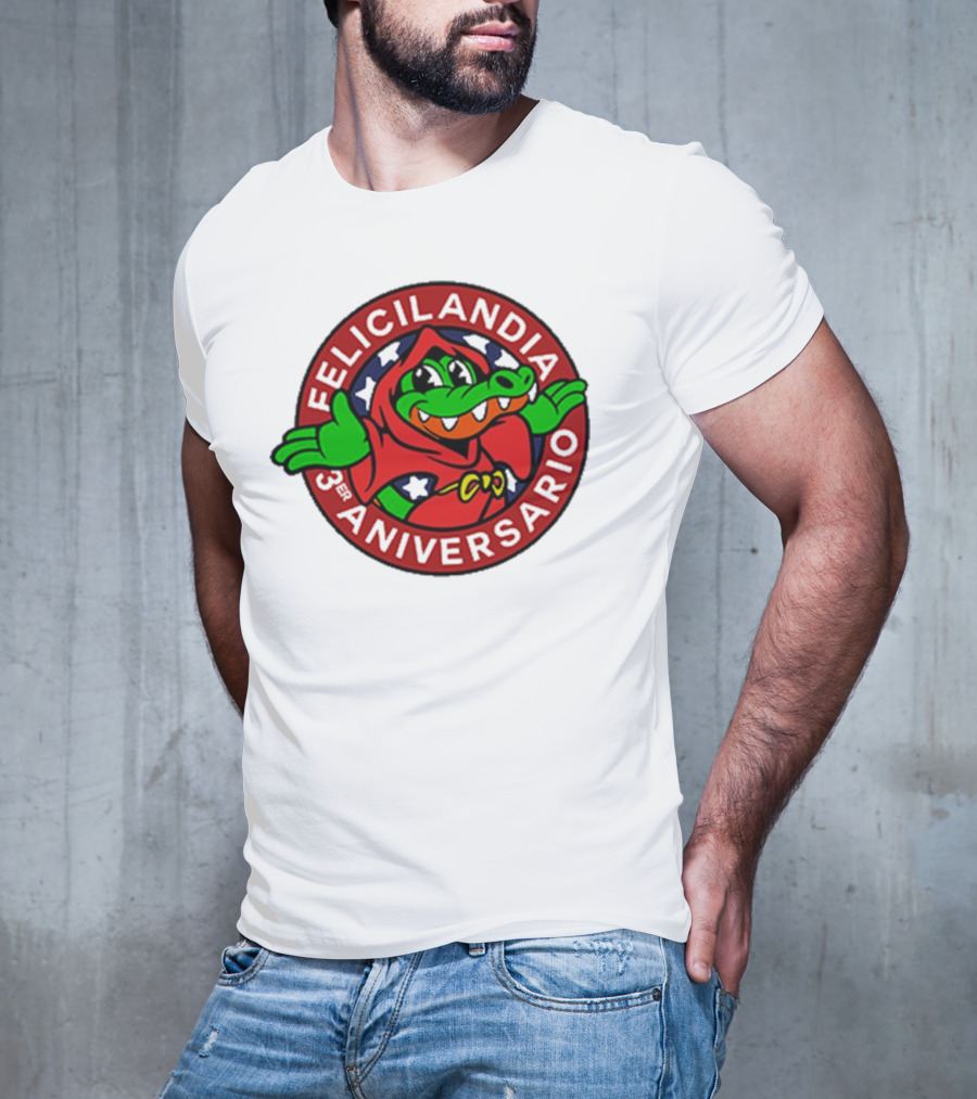 Alvaro Diaz Felicilandia 3rd Aniversario Crocodile In Red Cape T-Shirt
