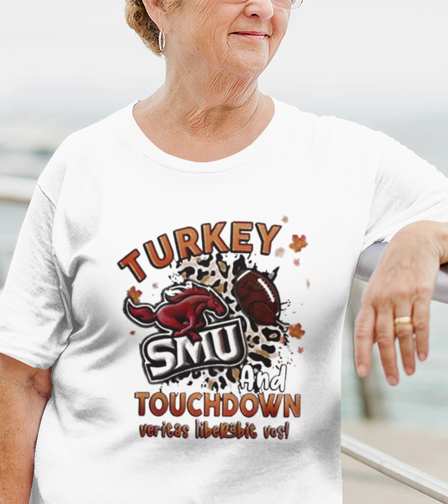 SMU Mustangs Turkey Touchdown Veritas Liberabit Vos T-Shirt