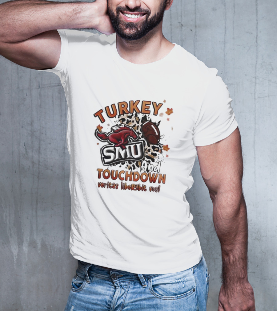 SMU Mustangs Turkey Touchdown Veritas Liberabit Vos T-Shirt