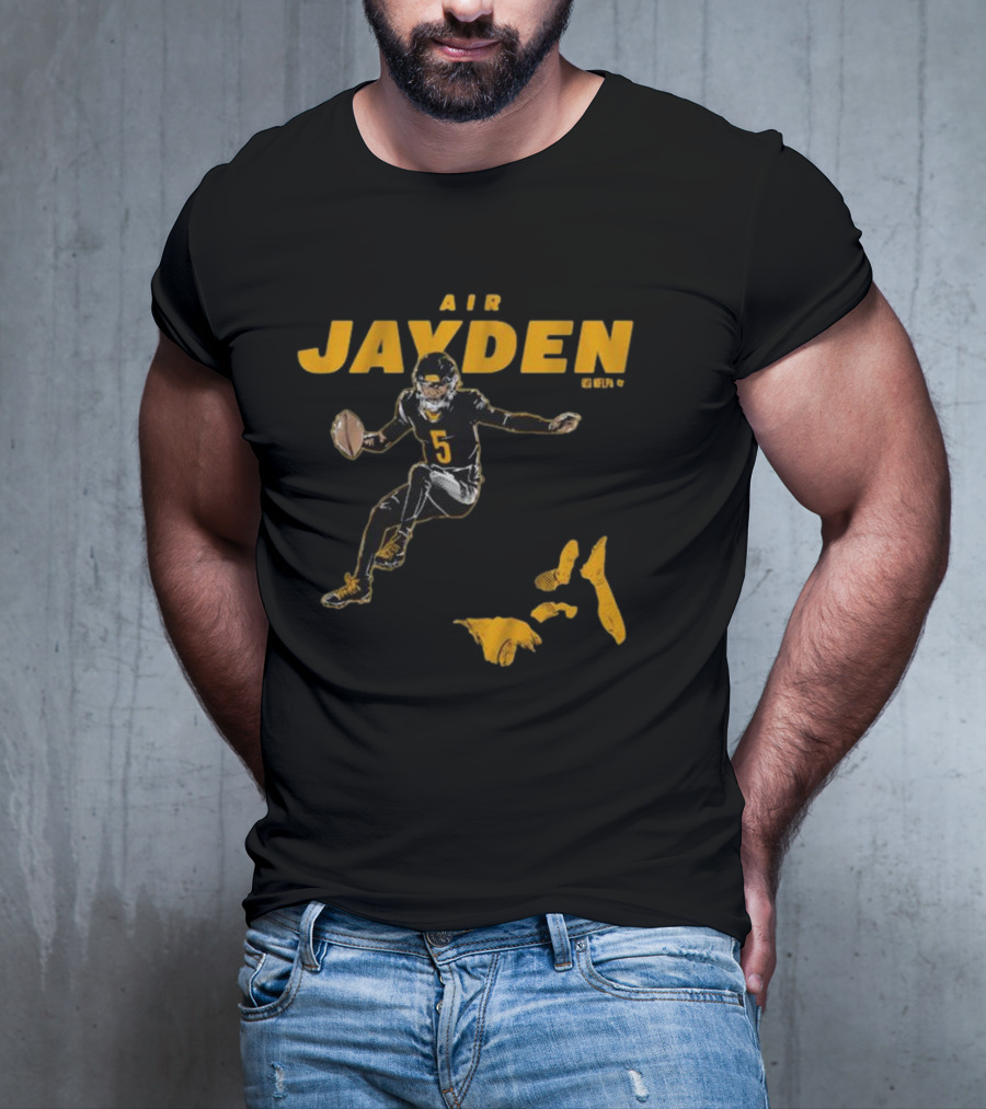 Air Jayden NFL Football Number 5 Jumping Action T-Shirt