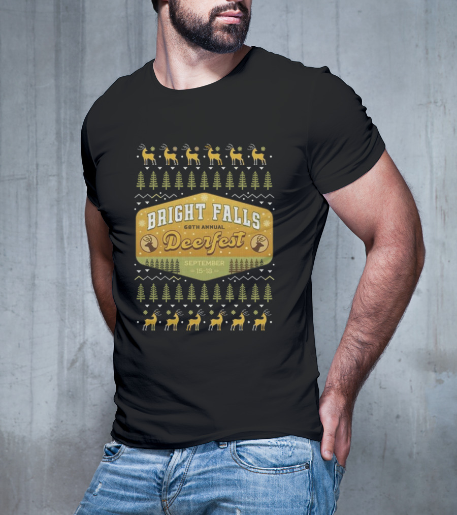Bright Falls 68th Annual Deerfest September 15-18 Ugly Christmas T-Shirt