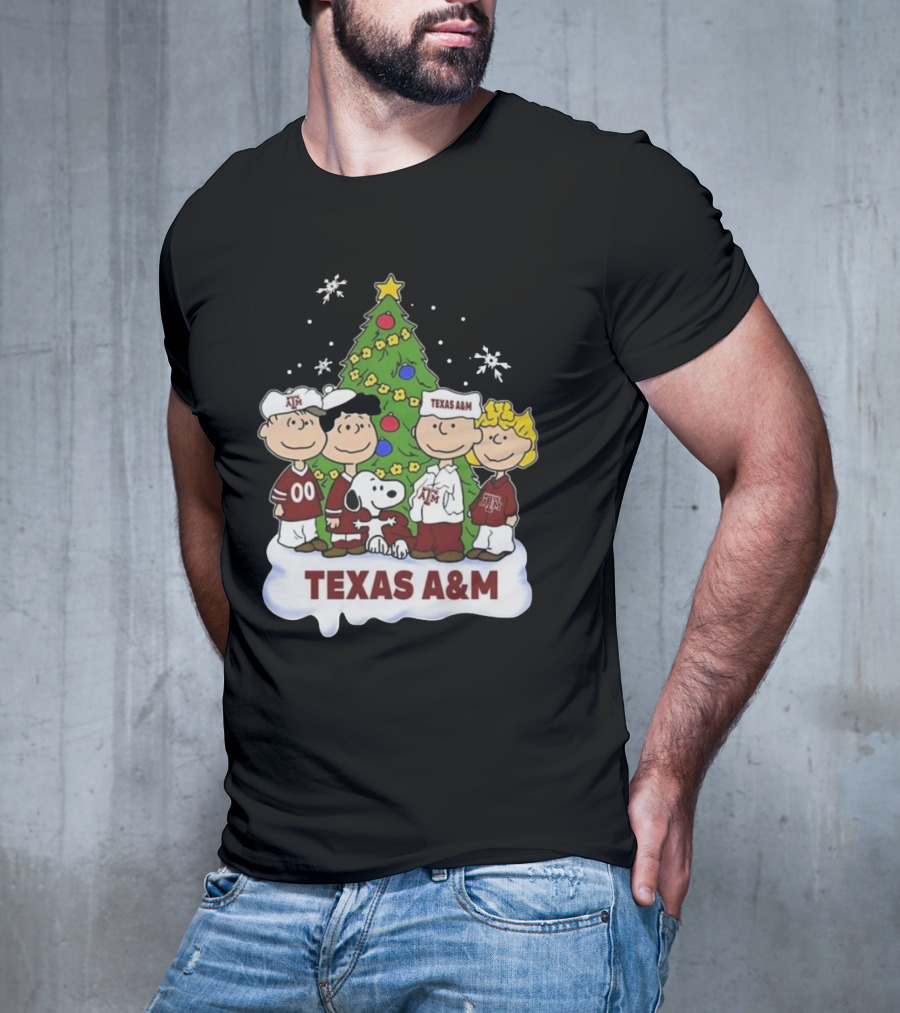 Texas A&M Peanuts Characters Christmas T-Shirt