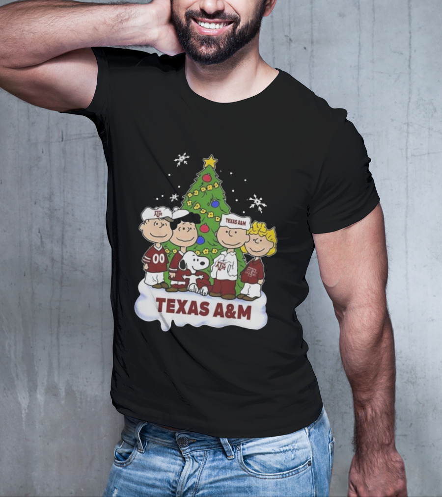 Texas A&M Peanuts Characters Christmas T-Shirt