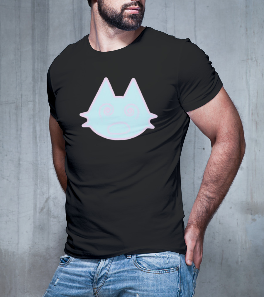Sinjin Drowning Dizzy Cat Pastel Swirl Face T-Shirt