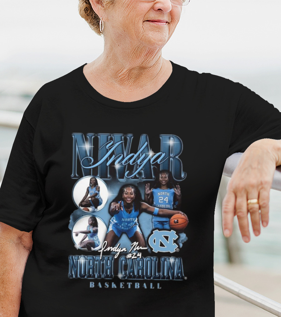 Indya Nivar #24 North Carolina Tar Heels Basketball T-Shirt