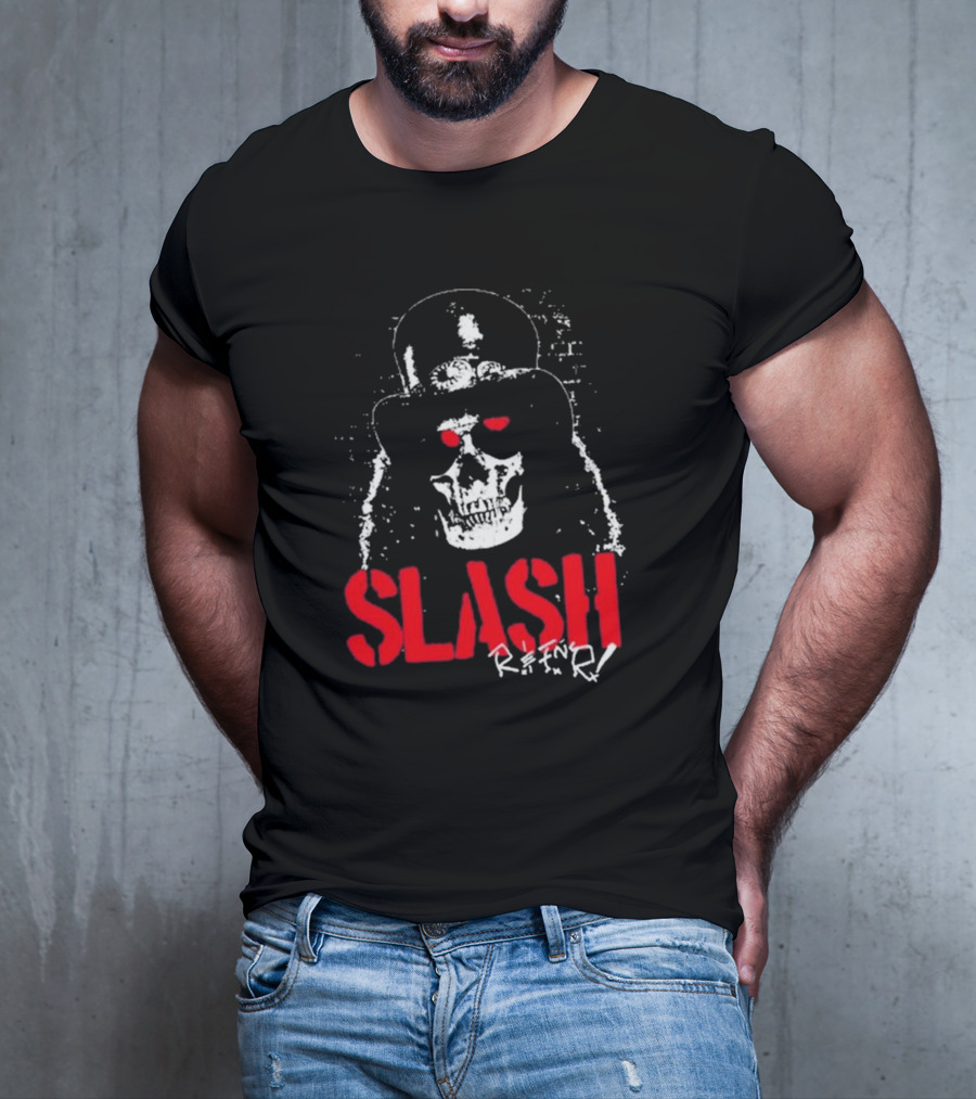 Slash Reaper Skull Top Hat Grunge T-Shirt