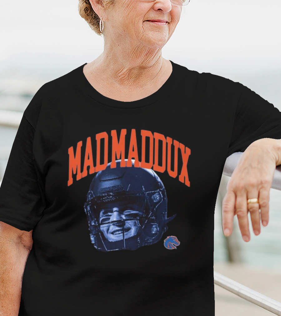Maddux Madsen Boise State Broncos MadMaddux Football Helmet Royal Blue T-Shirt