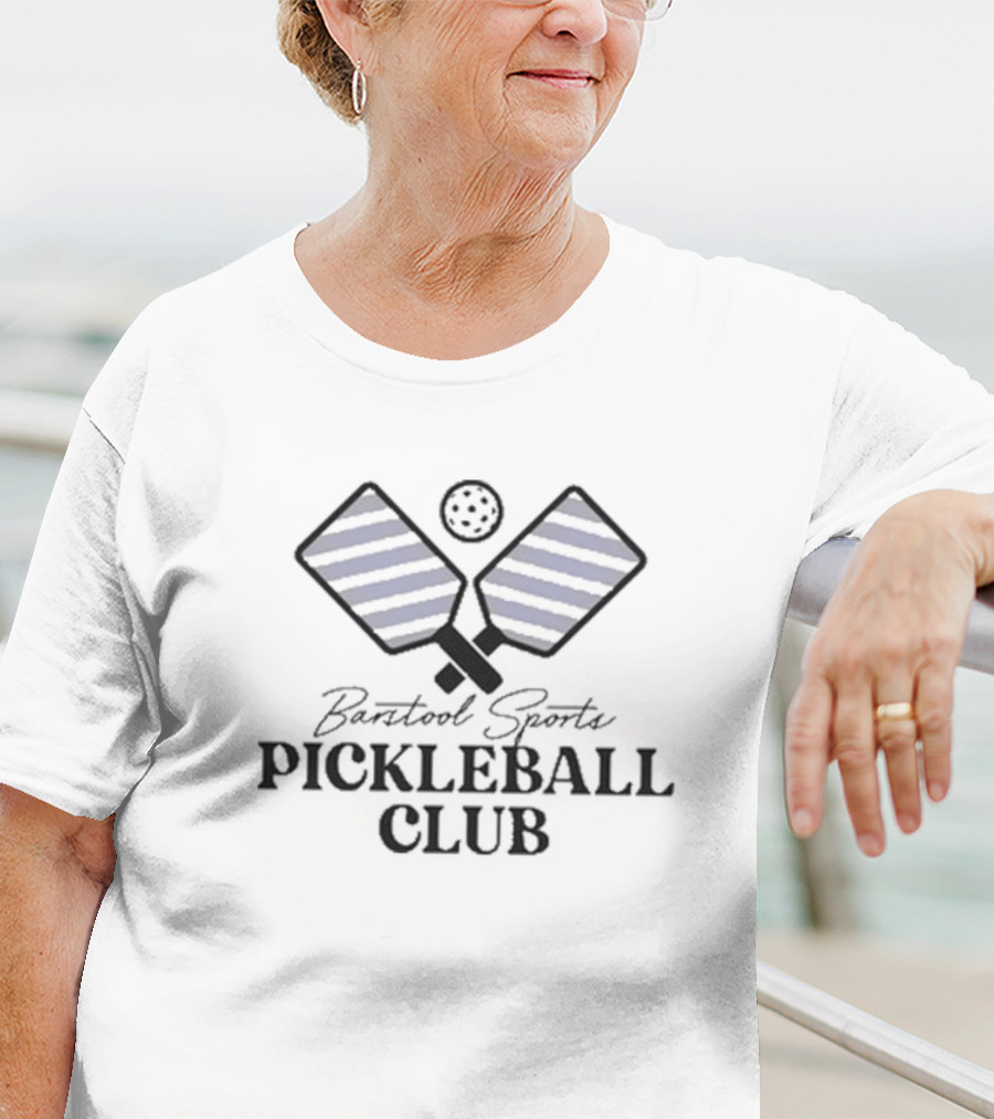 Pickleball Club Paddle Graphic Raw Hem T-Shirt