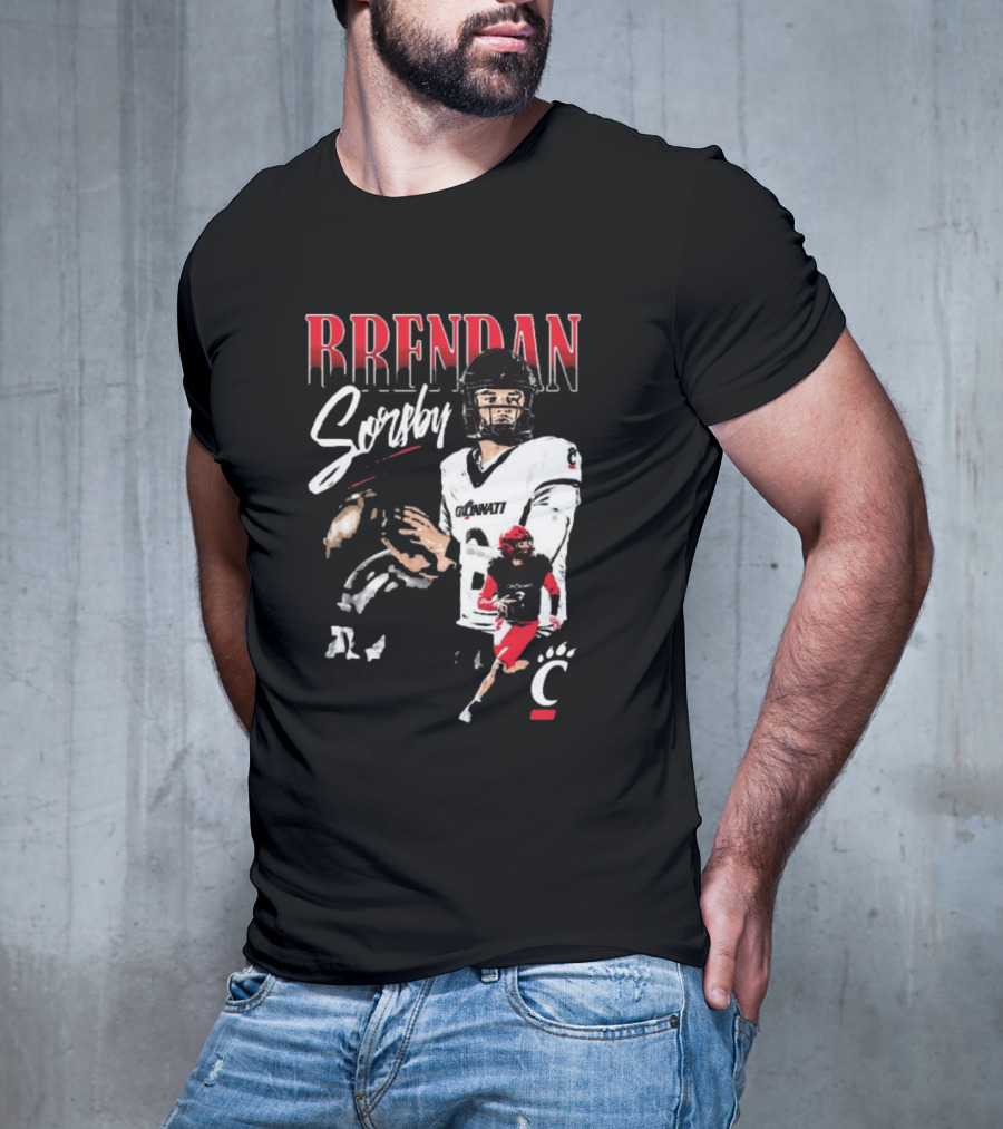 Brendan Sorsby Cincinnati Bearcats NCAA Football Player T-Shirt