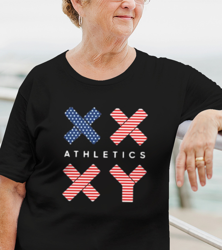 Jennifer Sey XX-Xy Athletics Stars And Stripes USA Flag T-Shirt