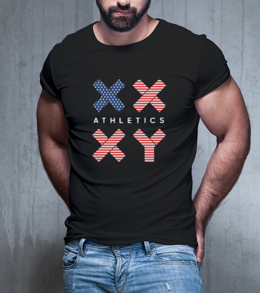 Jennifer Sey XX-Xy Athletics Stars And Stripes USA Flag T-Shirt
