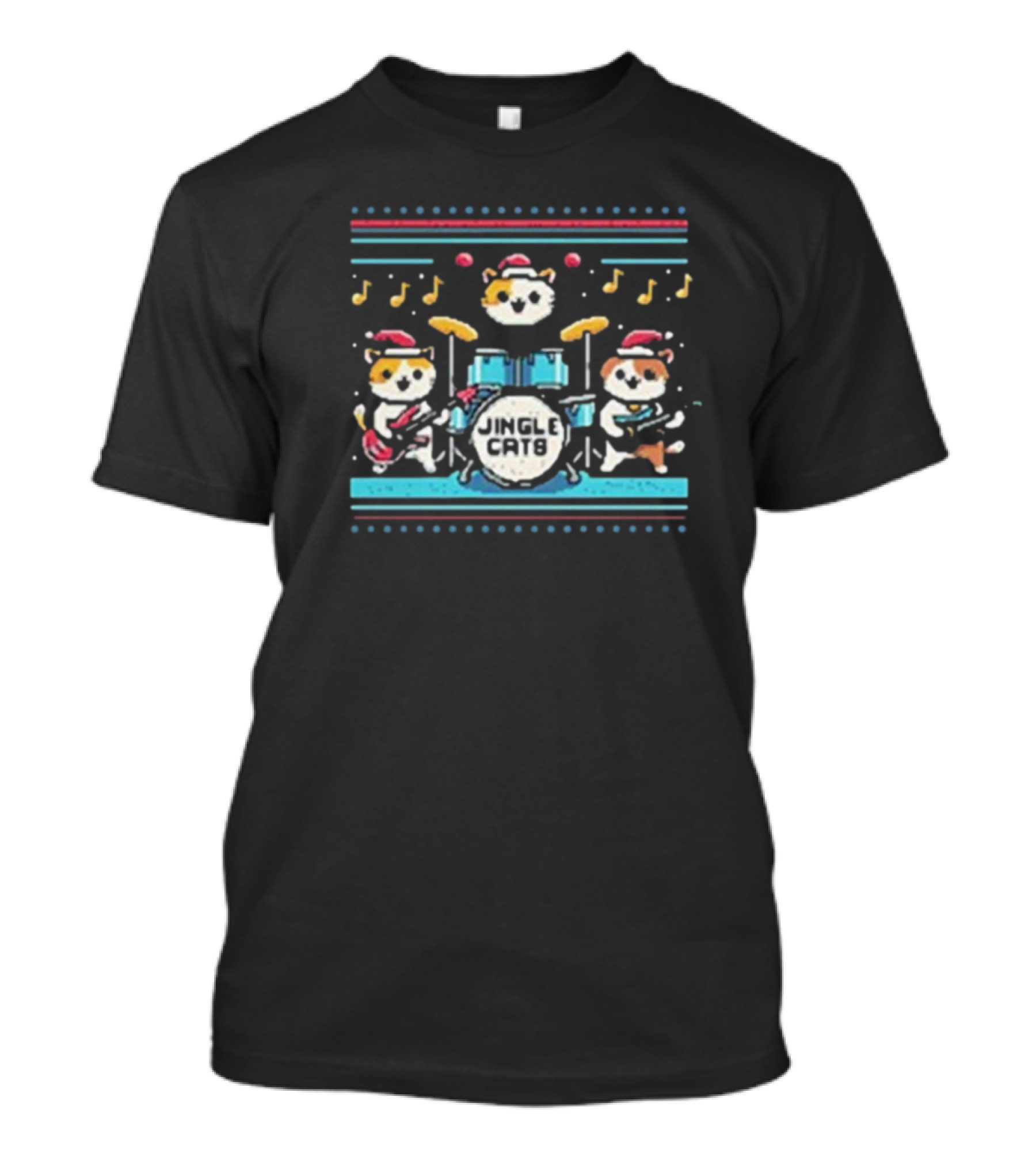 Jingle Cats Christmas Band Snowy Festive T-Shirt